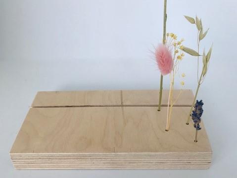 Houten plankje met droogbloemen decoratie  - CoopSaam Essen